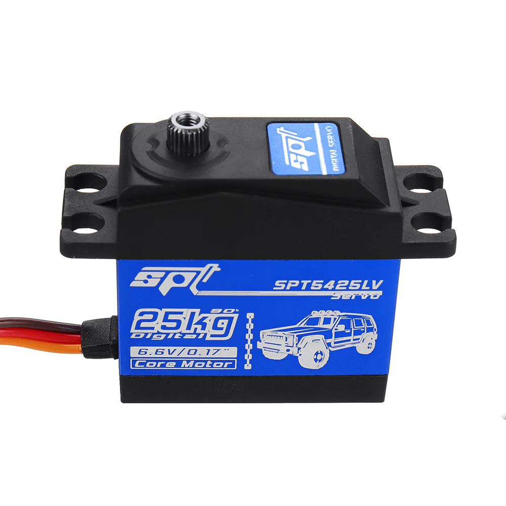 Servo digitale per ingranaggi in metallo SPT5425LV SPT5435LV Parti per barche RC 25KG 35kg 90 °   Coppia elevata per barca per auto robot RC 1:8 1:10