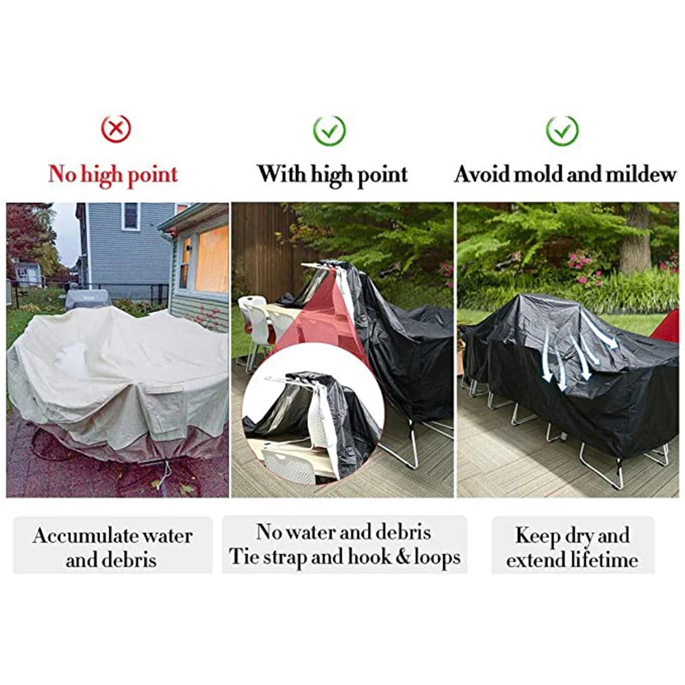 Oxford 210D Outdoor Waterproof Round Furniture Cover Sofa Dining Table Protection Patio Rain and Snow Meal Zhuo Dust Cover