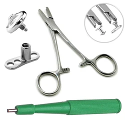 Sterilized Disposable Biopsy Dermal Puncher for Skin Stainless Steel Dermal Anchor Holding Pliers Professional Piercing Tool