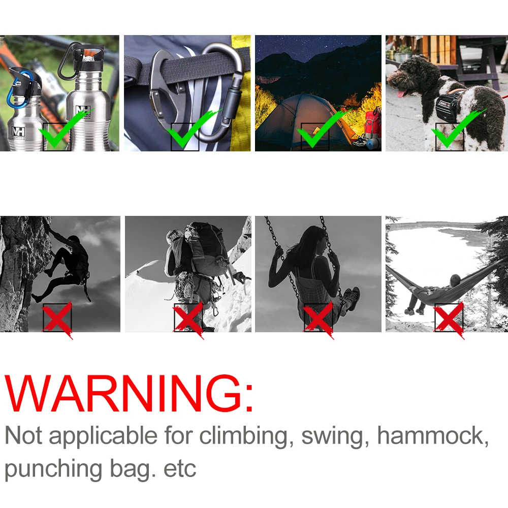 Outdoor Climbing Aluminium Alloy D Shape Buckle Carabiner Survival Keychain Camping Climb Clasp Clip Backpack Buckle Keychain