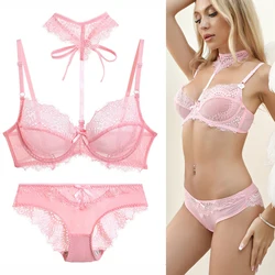 Conjuntos de Sutiã Push Up Bordado para Mulheres, Lingerie, Roupa Interior, Breve, Plus Size, 34/75, 36, 80, 38, 85, 40, 90, 42, 95, 44, 100, copa BCDE, Novo, 2021