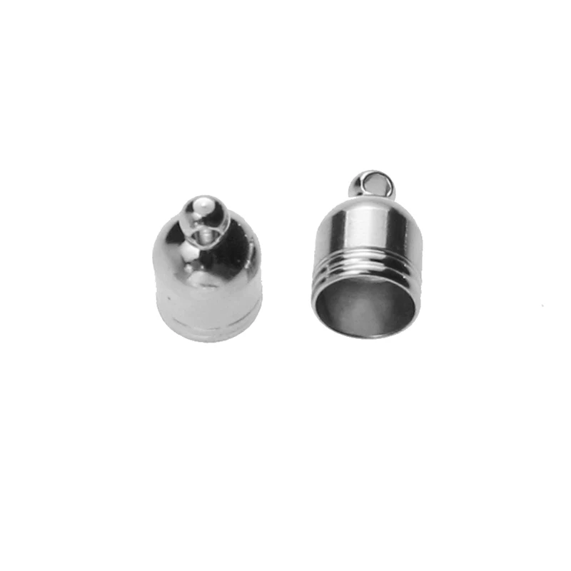 10pcs/lot Stainless Steel Clasps Hooks Cords End Caps Cord 4/5/6/7/8/10mm Jewelry Making Bracelet Necklace DIY Jewelry Findings