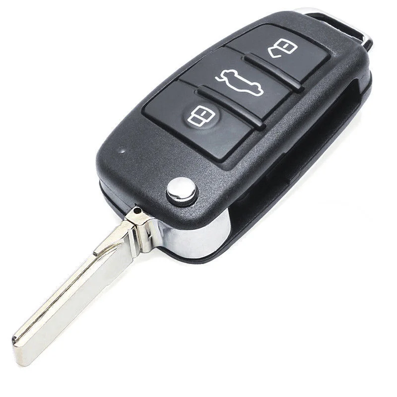 KEYECU Flip Remote Control Car Key With 3 Buttons 434MHz ID48 Chip for Audi A3 S3 A4 S4 TT 2005 - 2013 Fob P/N: 8P0 837 220 D