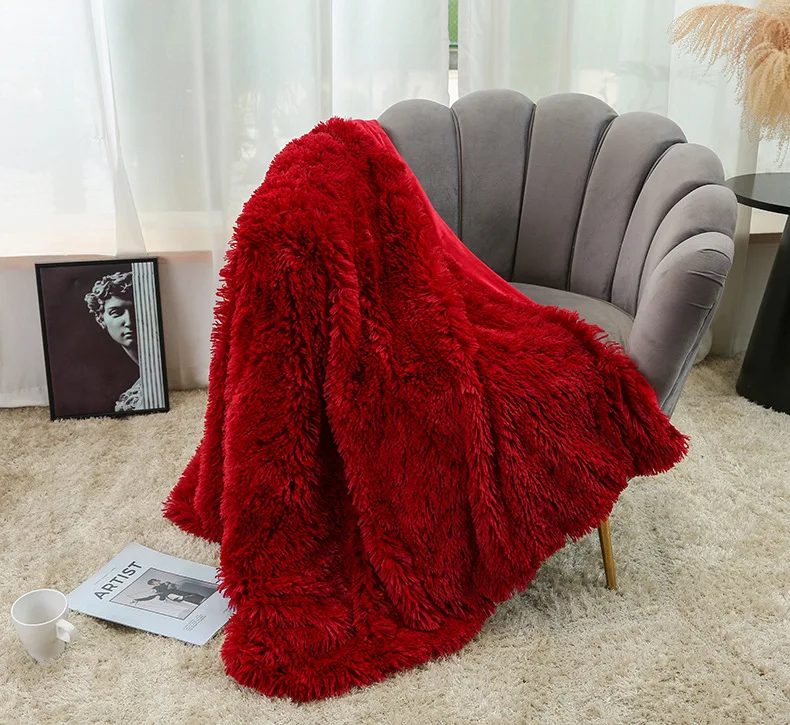 Coperta di pelliccia Super Soft Fuzzy elegante accogliente letto divano copriletto lungo Shaggy caldo lenzuolo soffice pelliccia coperta da tiro