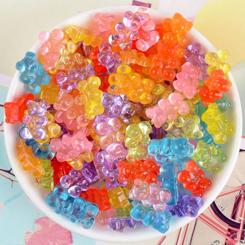 5Pcs Handmade Cute Bear Nail Art Silicone Mini Gummy Bear Mold Bear Nail Art Resin Casting Mould Template Resin Art Craft Tool