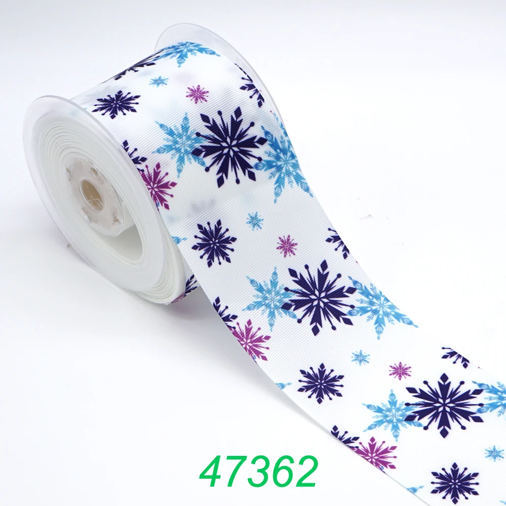 DIY Cartoon Snowflakes Printed Grosgrain Ribbon For Craft Supplies Sewing Accessories 5 Yards. 44249