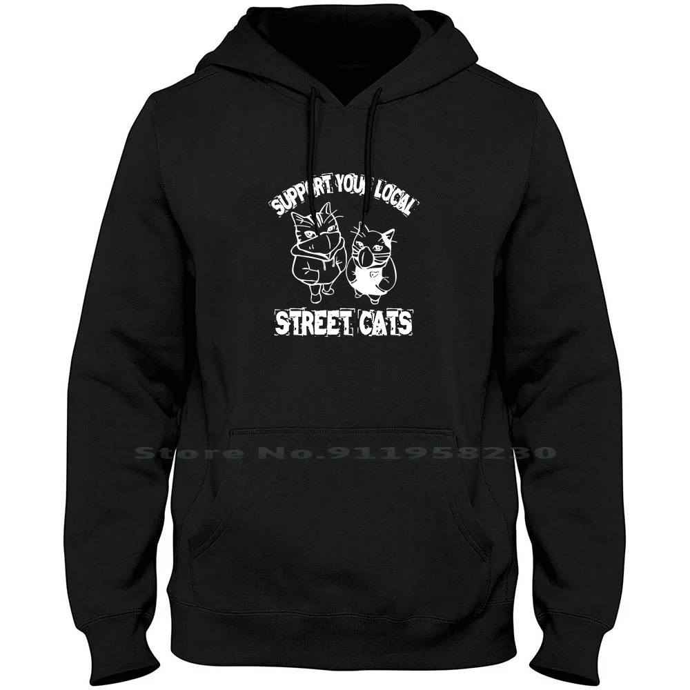 

Street Cats Men Women Hoodie Pullover Sweater 6XL Big Size Cotton Rainbow Street Kitten White Tree Tage Pets Ten Bow Age St Ny