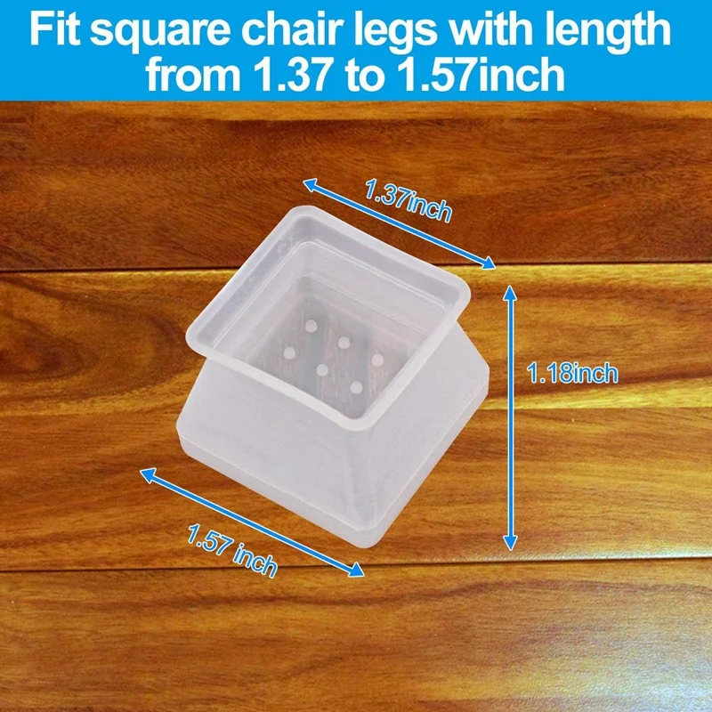 

LBER 32Pcs Furniture Silicon Protection Cover - Square Silicone Chair Leg Floor Protectors - Chair Leg Caps Furniture Table Feet