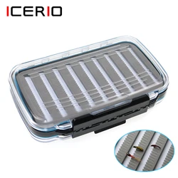 ICERIO 1 Piece Fly Fishing Box Double Face Slit Foam Waterproof Case 186mm*116mm*40mm Nymph Dry Wet Flies Fly Fishing Tackle Box