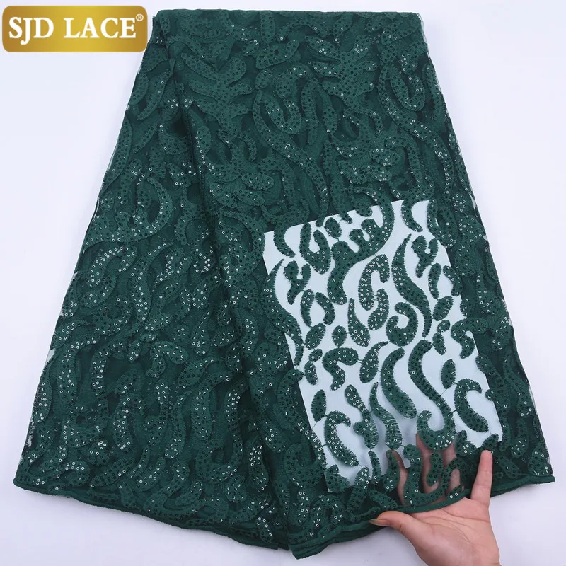 SJD LACE Clearance Style African Sequins Milk Silk Lace 2024 New Design Nigerian Net Lace Fabric French For Women Wedding A2040