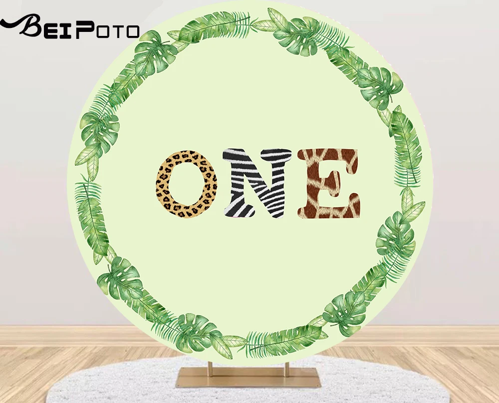 

Photography Background Tropical jungle plants Backdrop wild one first boy birthday Party table Covers poster photocall YY614