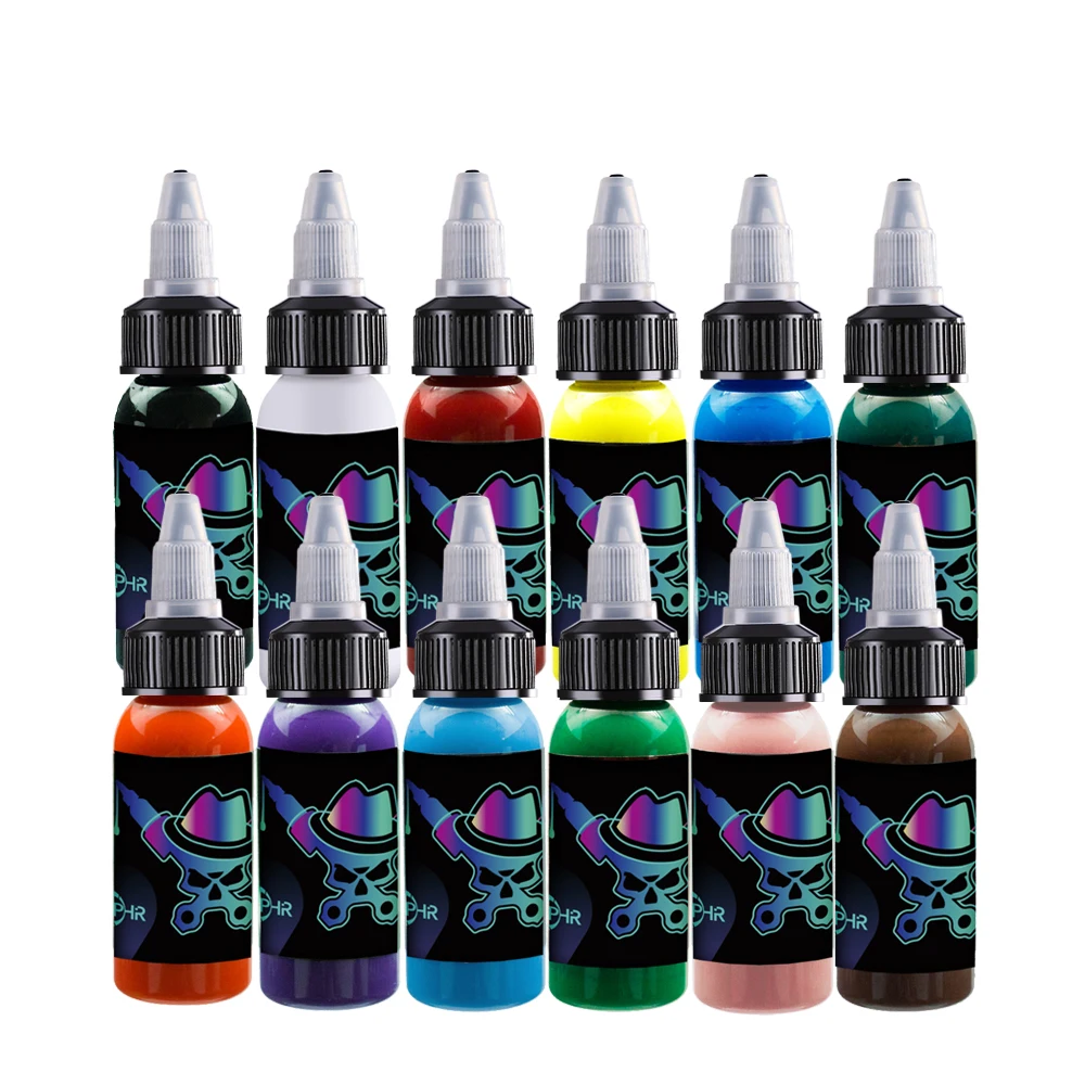 OPHIR 12 Colors Airbrush Acrylic Ink for Model Painting Shoes Leather Painting Nail Art Airbrush DIY Paint TA005(1-12)