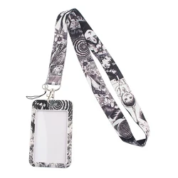 LX518 Anime Charm Girl Card Holder Lanyard Neck Strap Rope For Key Cell Phone ID Card Badge Holder Keychain Keyring Lariat Gifts