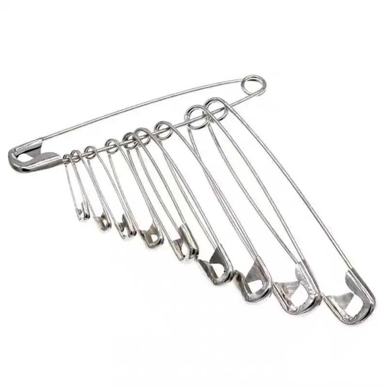 50 Pieces 23mm-85mm Silver Stainless Steel Old-fashioned Pins Paper Clip Children Safety Insurance Pins Hand DIY Clothing Brooch