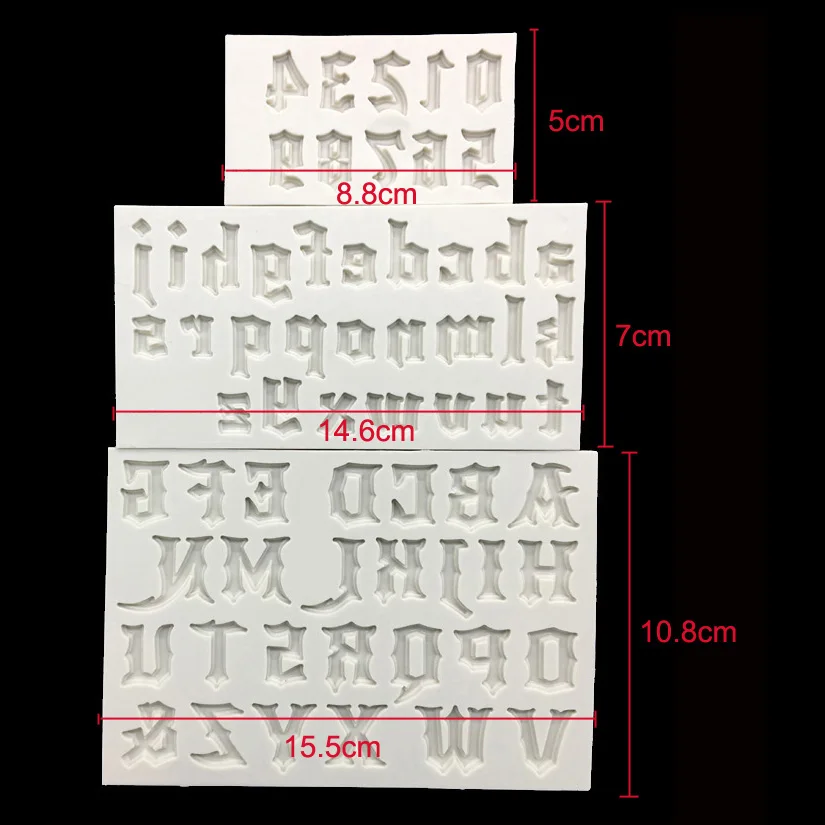 Gotische Alphabet- und Zahlen-Fondant-Kuchenform Schokoladenform für Küchendekoration – Detail 2
