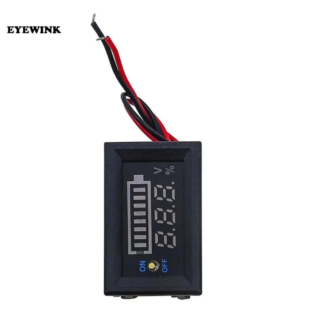 2S 3S 4S Li-ion Lithium 12V 24V 48V Lead-acid Battery with switch Voltage Meter Power Capacity Indicator Detect 8S Lifepo4 Lipo