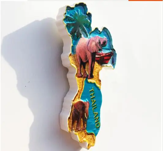 태국 관광 기념품 코끼리지도 3D 냉장고 자석 관광 기념품 