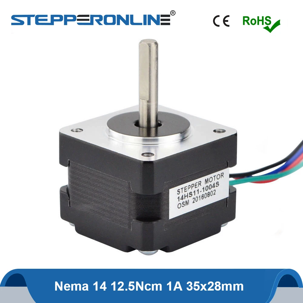 Nema14 Stepper Motor 35x28mm 12.5Ncm/17.7oz.in 1A 4-lead Nema 14 Extruder 300mm Wire for 3D Printer Engraving Milling Machine