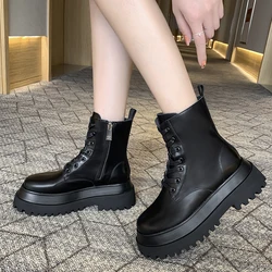 Short Boots Women's 2021 New Winter Solid Color Women Shoes Thin Single Women Boots Breathable Platform Shoes Shoes for Women