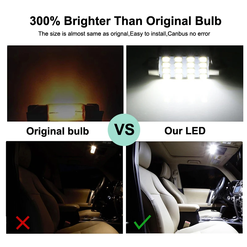 10Pcs LED Interior Light Bulb Kit For Suzuki SX4 S-CROSS 2013-2019 2020 2021 2022 2023 Canbus Car Indoor Reading Dome Trunk Lamp