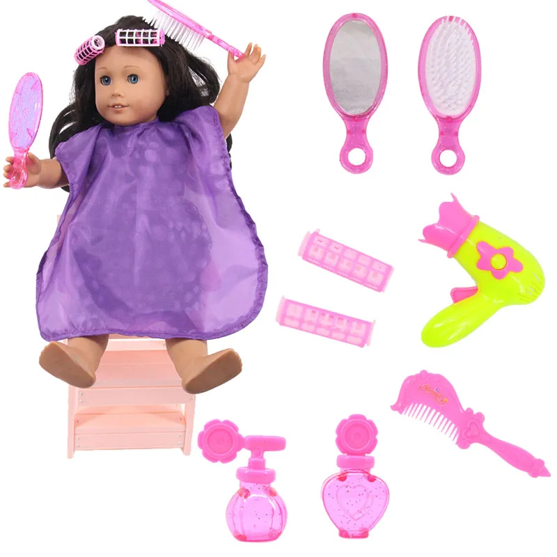 Doll Accessories Mini Haircut Set Comb Mirror Suitable For 18-inch Doll & 43Cm Doll To Treat The Hair Of The Doll Girls Toy Gift