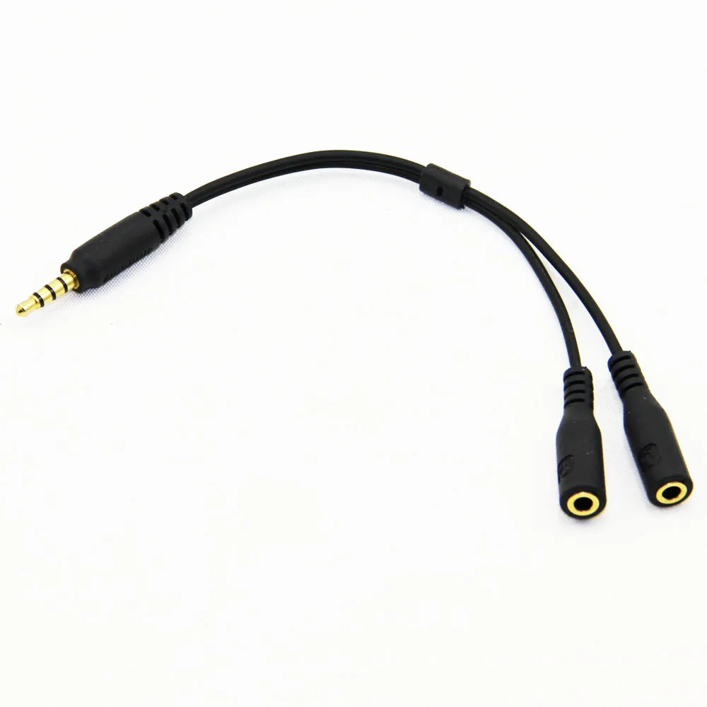 Аудио штекер Bochara 3,5 мм на гнездо 3,5 мм + Y-разветвитель для микрофона, караоке-кабель для смартфона