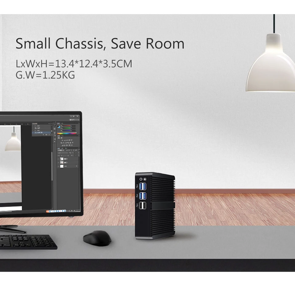 BEBEPC 팬리스 미니 인텔 i7 4500U i5 4200U 8USB 기가비트 이더넷 HDMI VGA 디스플레이 Win10/11 Linux Ubuntu 셋톱 박스 컴퓨터 썸네일 4