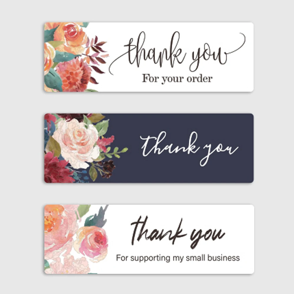 120 قطعة ملصقات شكرًا لك على شكل زهرة ملصقات الختم شكرًا لك على دعم ملصقات الأعمال الصغيرة الخاصة بي ملصقات قصاصات الزفاف