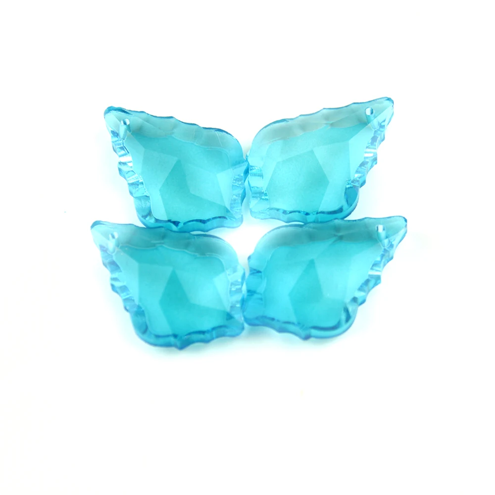 38/50/63/76mm Aquamarine Crystal Glass Chandelier Crystal Maple Leaf Crystal Hanging Pendant For Lamp Part