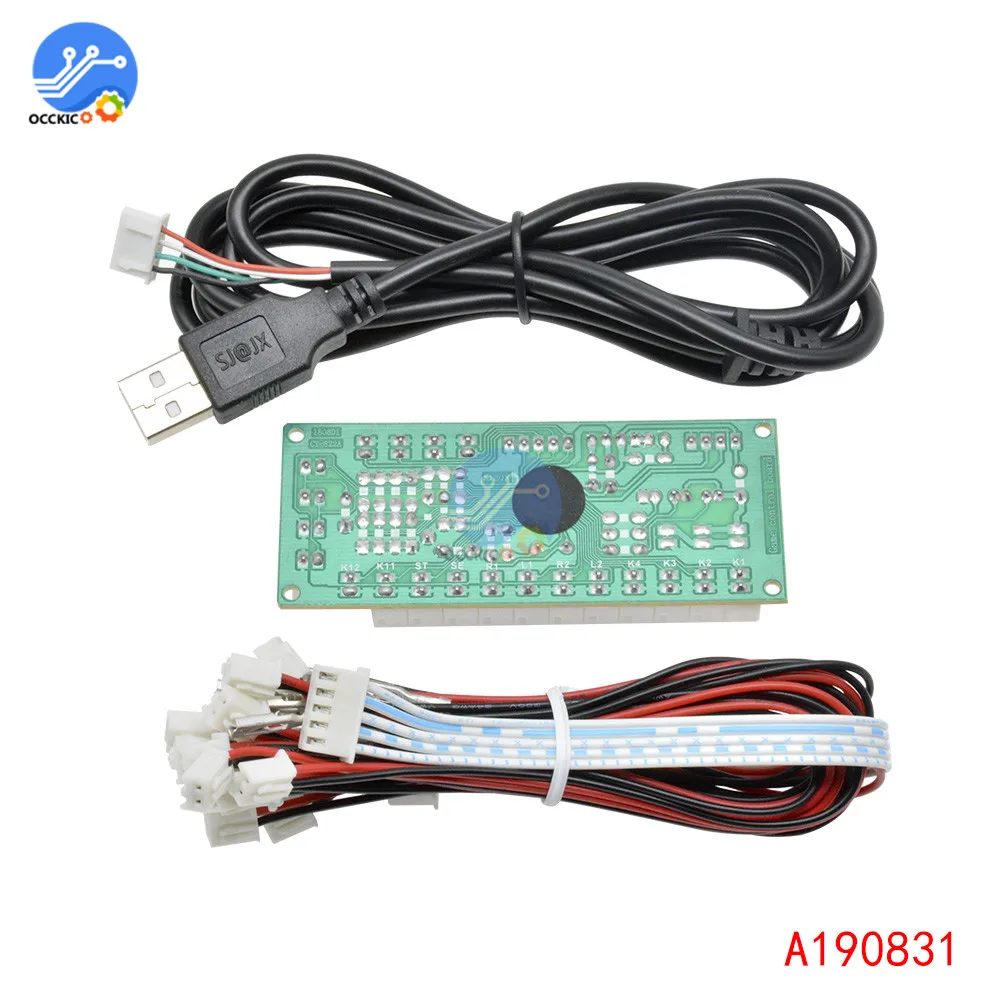 MAME 파이트 스틱 제어 회로 보드용 제로 지연 아케이드 USB 인코더, PC 조이스틱 및 버튼