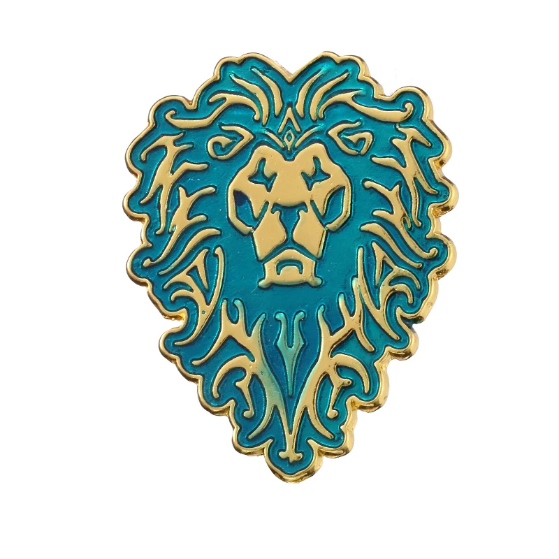 ZRM Fashion Jewelry Game World Of Warcraft Tribal Logo Pins Brooches Alliance Horde WOW Badge Brooch For Women Men Friend Gifts