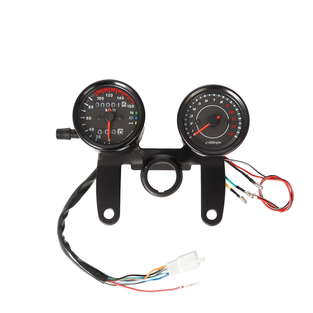 Picture 4: 2 in 1 Motorcycle Odometer Speedometer Tachometer Modified LED Speed Meter Gauge Motorbike Odometer Universal For Cafe Racer