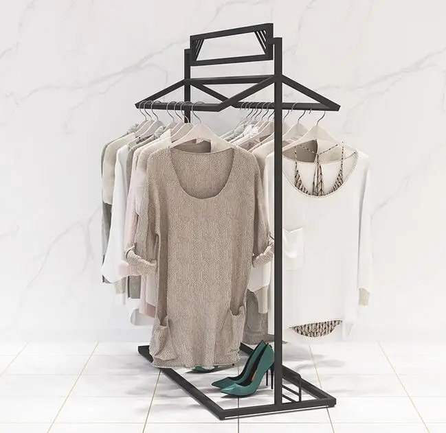 

Clothing store display rack Nakajima double-row shelves parallel bars selling clothes shelves double hanging display racks