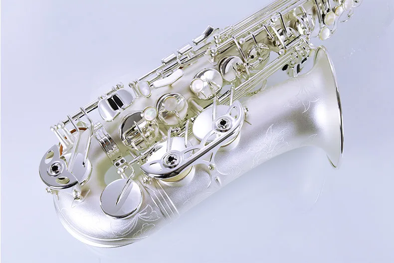 New Arrival Alto Eb Tune Saxophone Brass Silver Plated Sax E Flat Musical Instrument With Nylon Case Mouthpiece Free Shipping