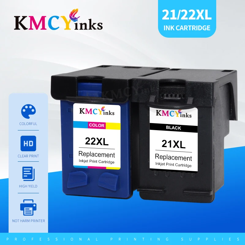 Сменный чернильный картридж KMCYinks 21 для HP 21, для принтера HP 21XL Deskjet F380 F2180 F2280 F4180 F4100 F2100 F2200 F300