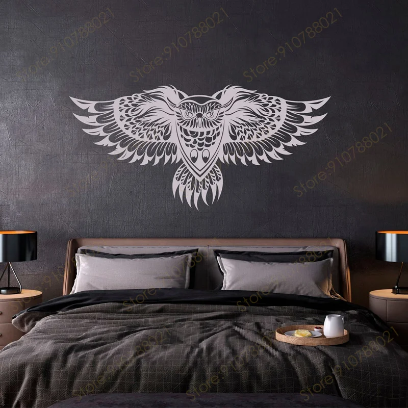 Wild Animals Luxury Owl Wall Sticker Wildlife Boho Bird Decals Vinyl Home Decorations Living Room Bedroom Removable Murals S544