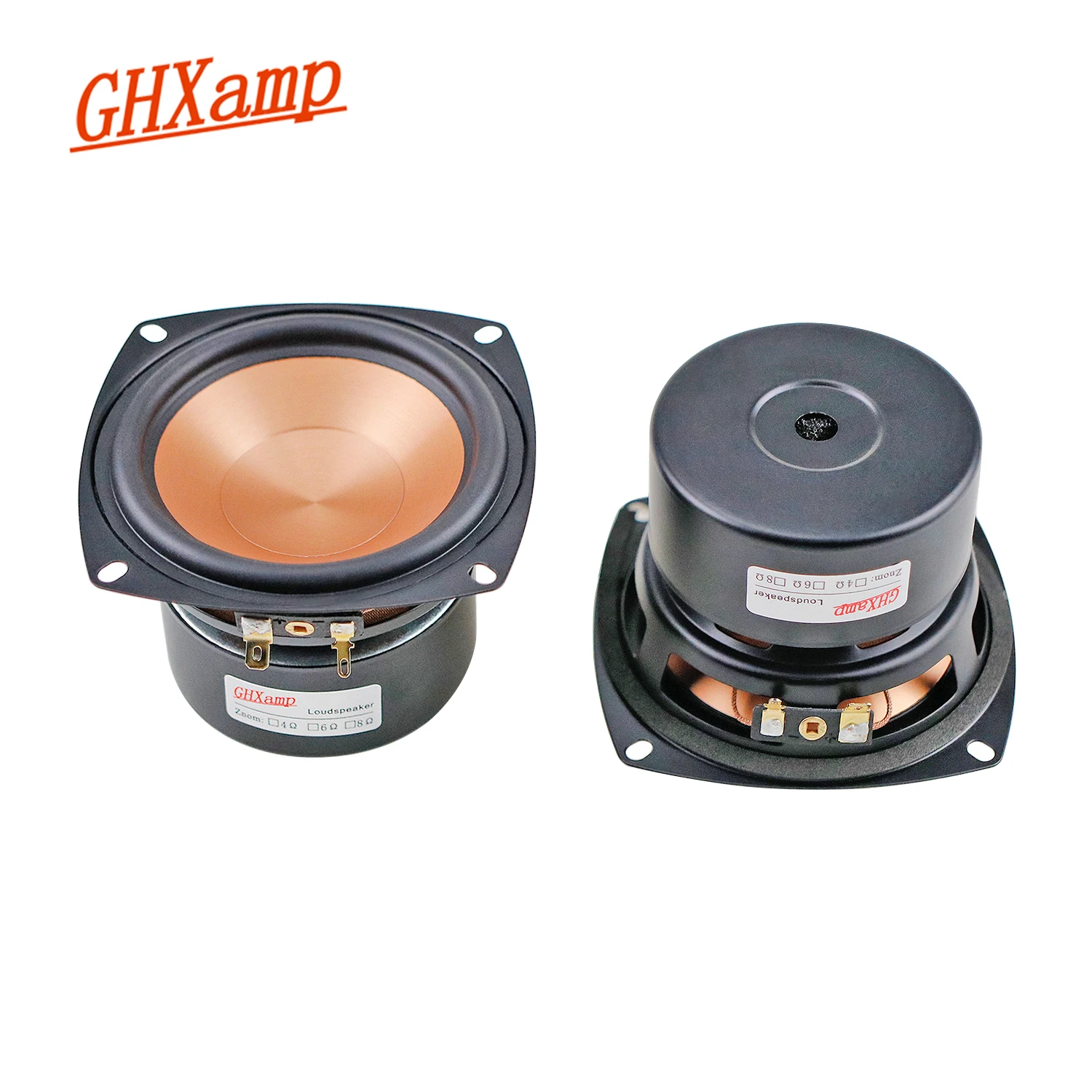 

GHXAMP Hifi 4 Inch Mid-Bass Speaker Ceramic Cone Midrange Woofer Loudspeaker 4Ohm 40W For 2-way 3-way Home Bookshelf Audio 2PC