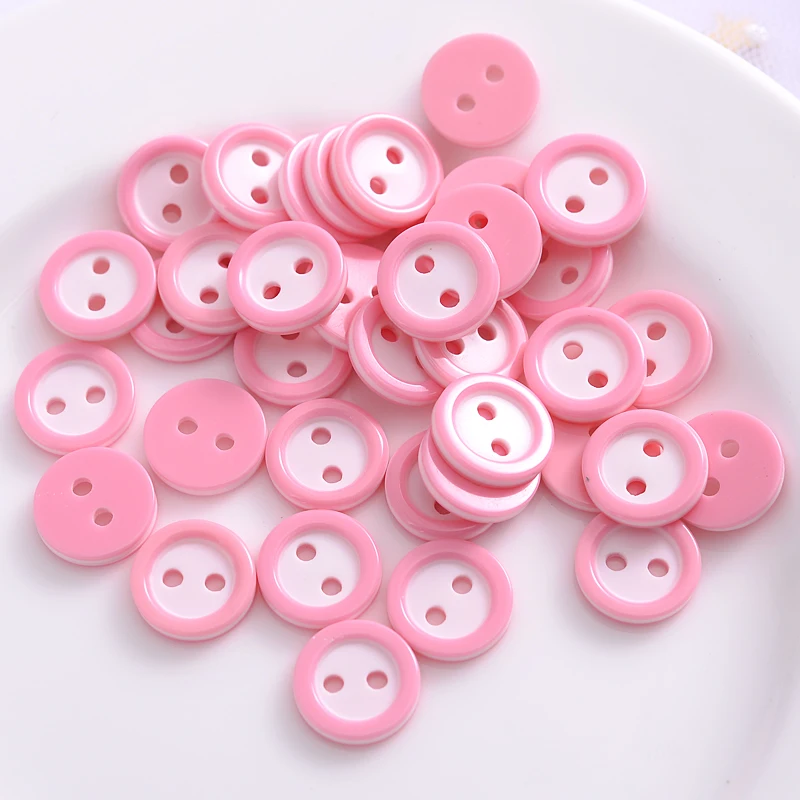 Hot 100Pcs/Pack 2 Holes 18L(11.5mm) Resin Buttons Cute Three Layers Clothes Button Garment Accessories For Women Baby Clothes