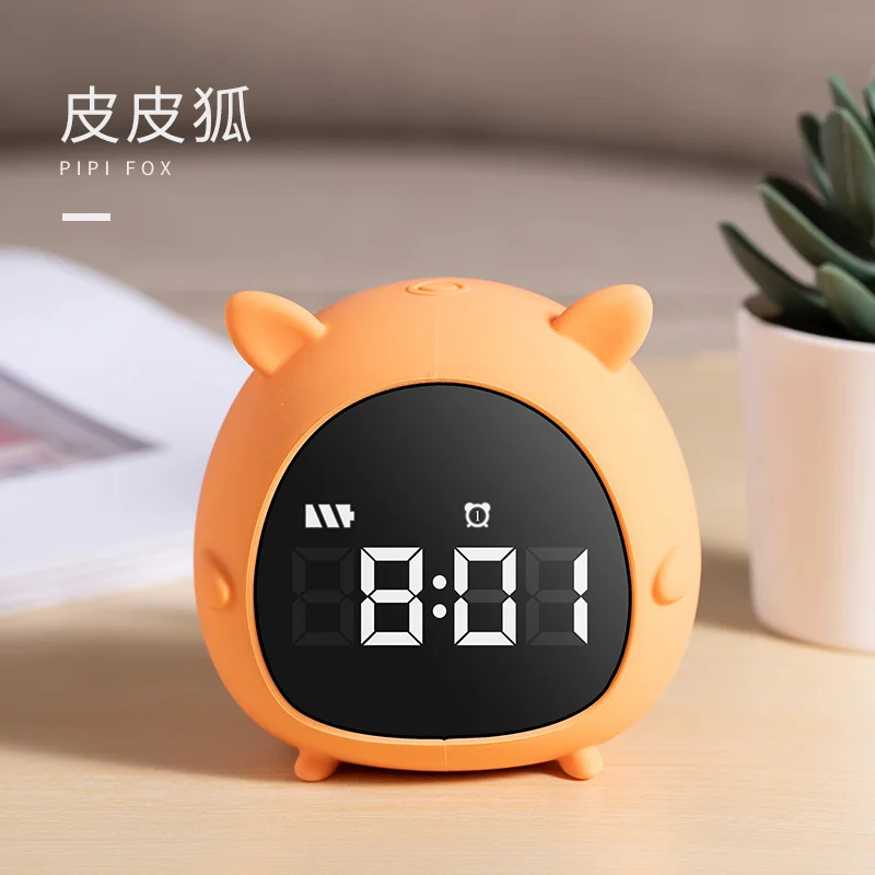 Electronic Little Alarm Clock Bedside Night Light Mute for Student Creative Smart Multi-functional Exclusive Cartoon Chargeable