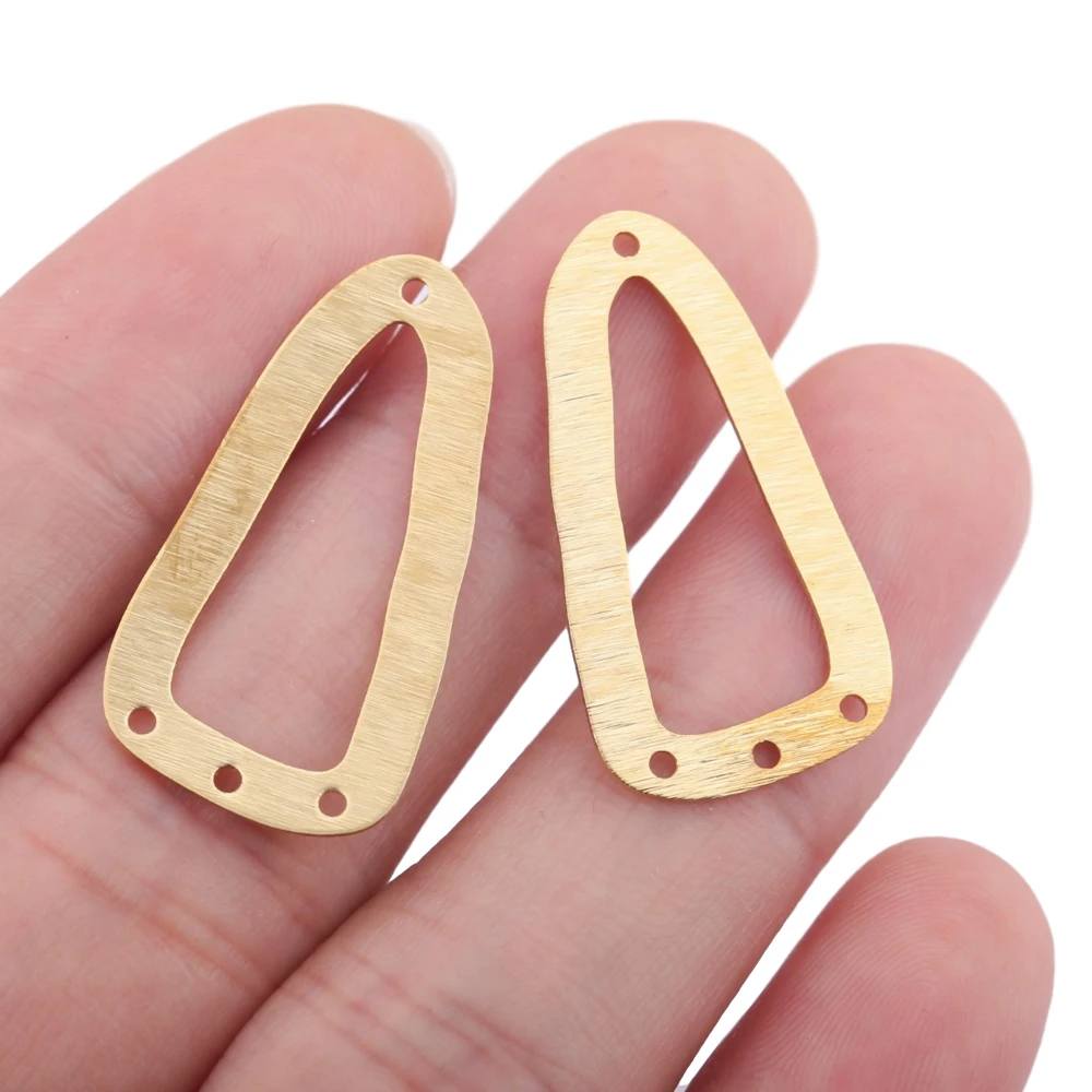 10pcs Raw Brass Geometric Triangle Earrings Connectors Charms Porous Linker For DIY Dangle Earrings Jewelry Making  Accessories