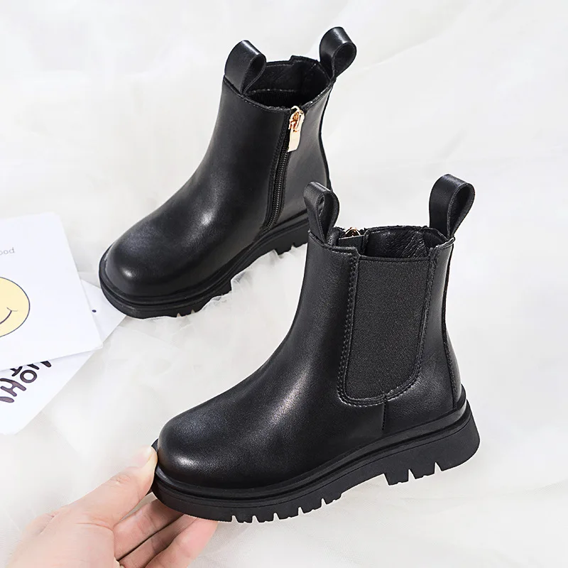 

2023 Children Boots Autumn Winter New Children's Army Boots Children's Korean Short Boots British Boots for Kids Girls Snow Shoe