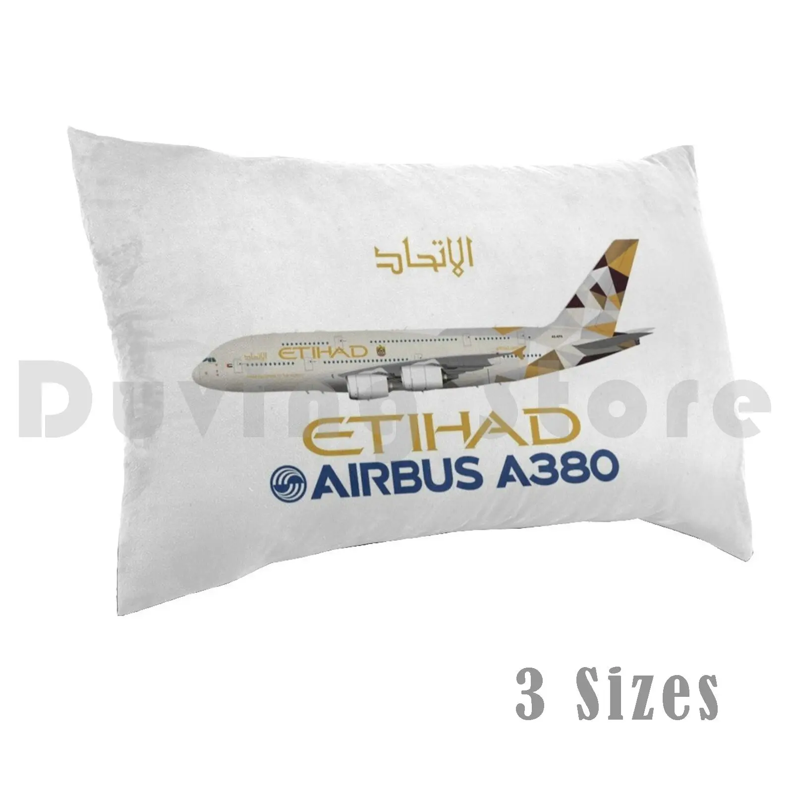 Illustration Of Etihad Airways Airbus A380 Pillow Case DIY 50*70 Airbus A380 Airbus A380 A380 Airbus Etihad Airways