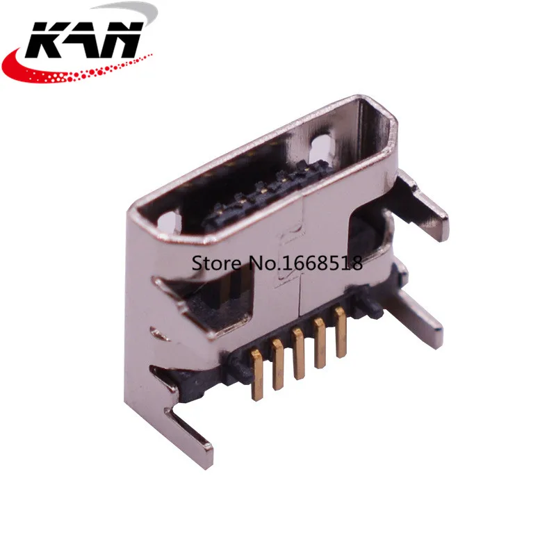 20pcs assento Jack Micro usb conector Micro USB 5pin Quatro pernas 5P placa de Inserção assento conector Mini usb
