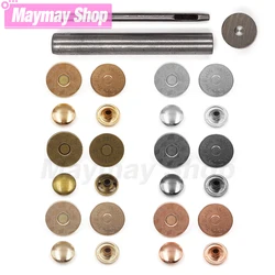 10sets/lot 14mm-18mm Magnetic Button Bags Magnet Buckle Wallet Buttons Metal Snaps Magnetic For Wallet Craft Clasps Tool Sets