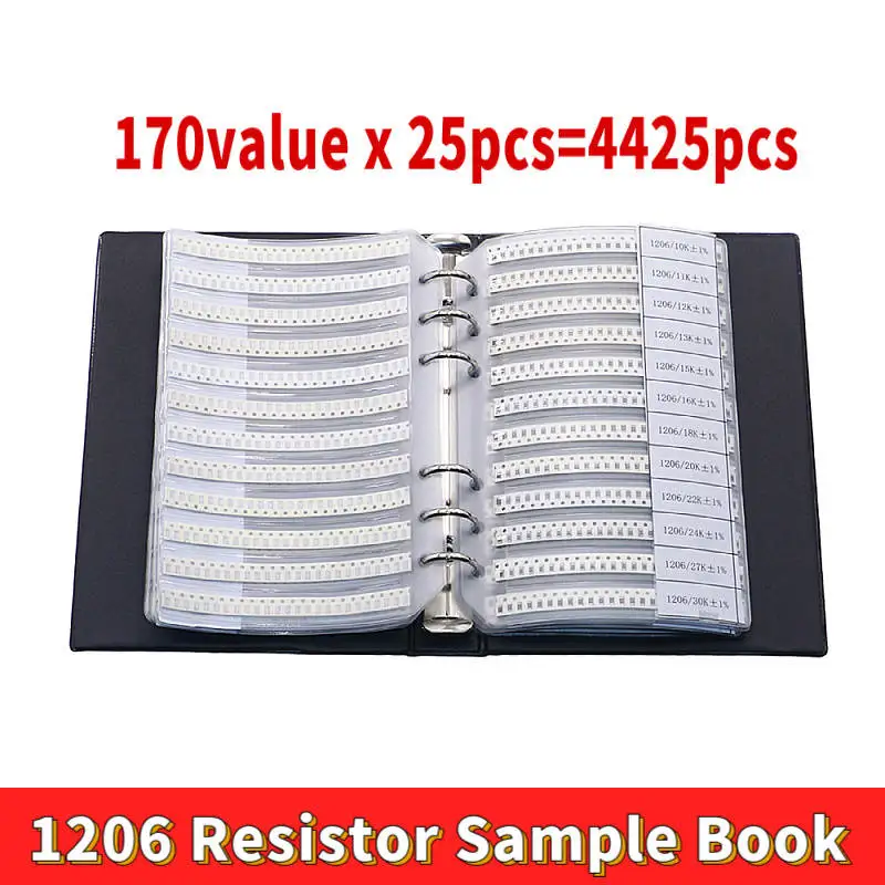 0402 0603 0805 1206 1% SMD SMT Chip Resistor Assortment Kit 170 Values Sample Book