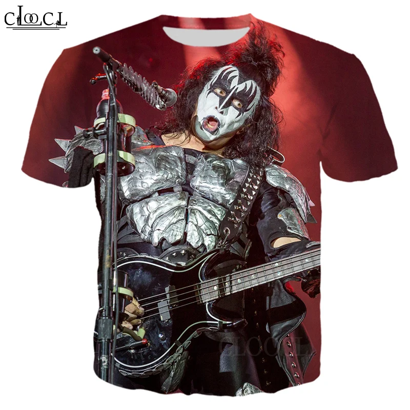 HX Newest Rock Singer KISS Band T Shirt 3D Print Fashion Harajuku Streetwear Pullover Tops Oversized Clothes Drop Shipping