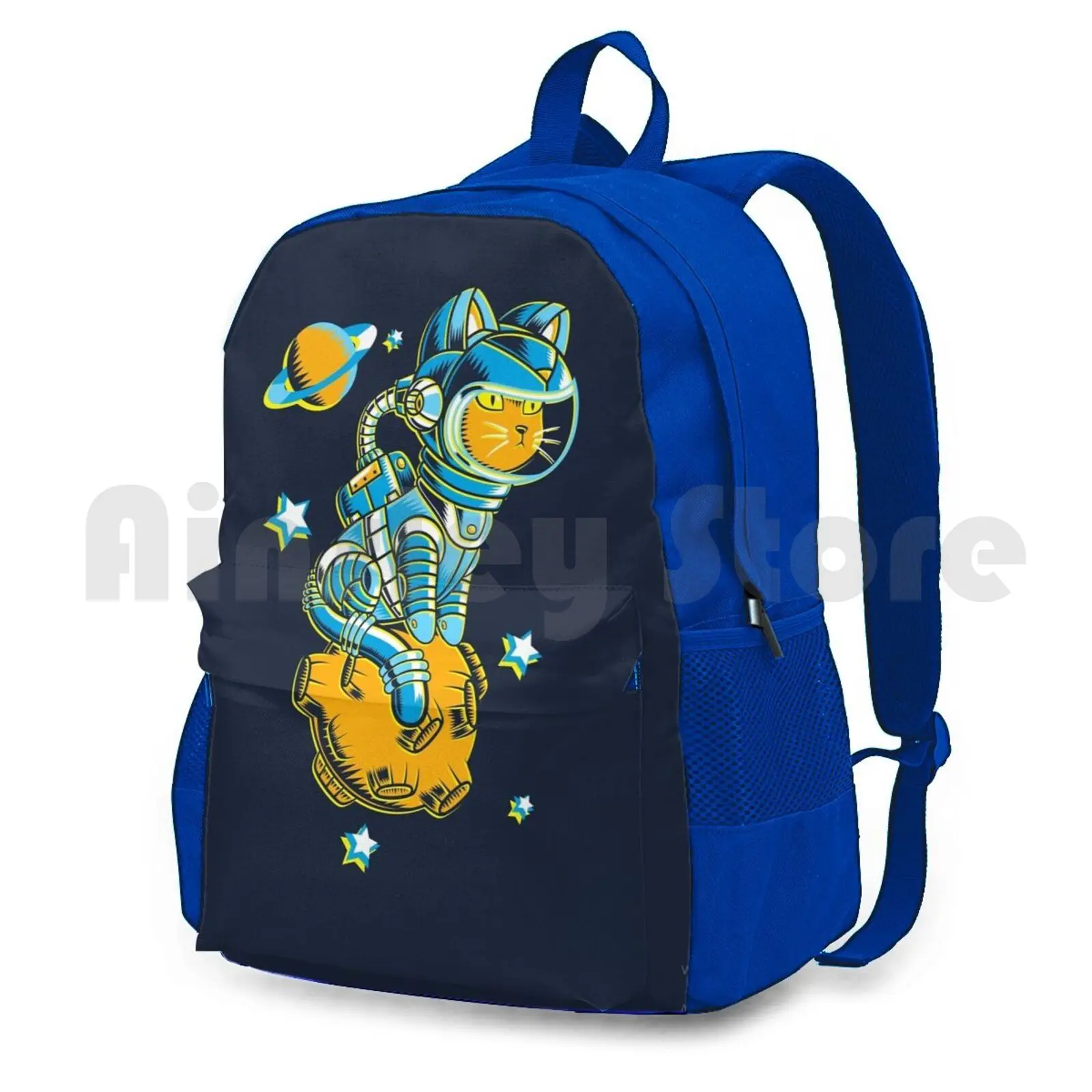 Space Cat Outdoor Hiking Backpack Riding Climbing Sports Bag Space Outer Space Cosmos Cosmic Universe Astronaut Planets Stars