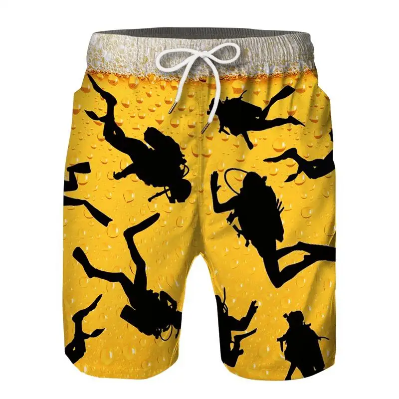 Beer bubble 3D All Over Printed Mens Shorts Unisex Streetwear Shorts Summer Beach Polyester Casual Shorts DK-33