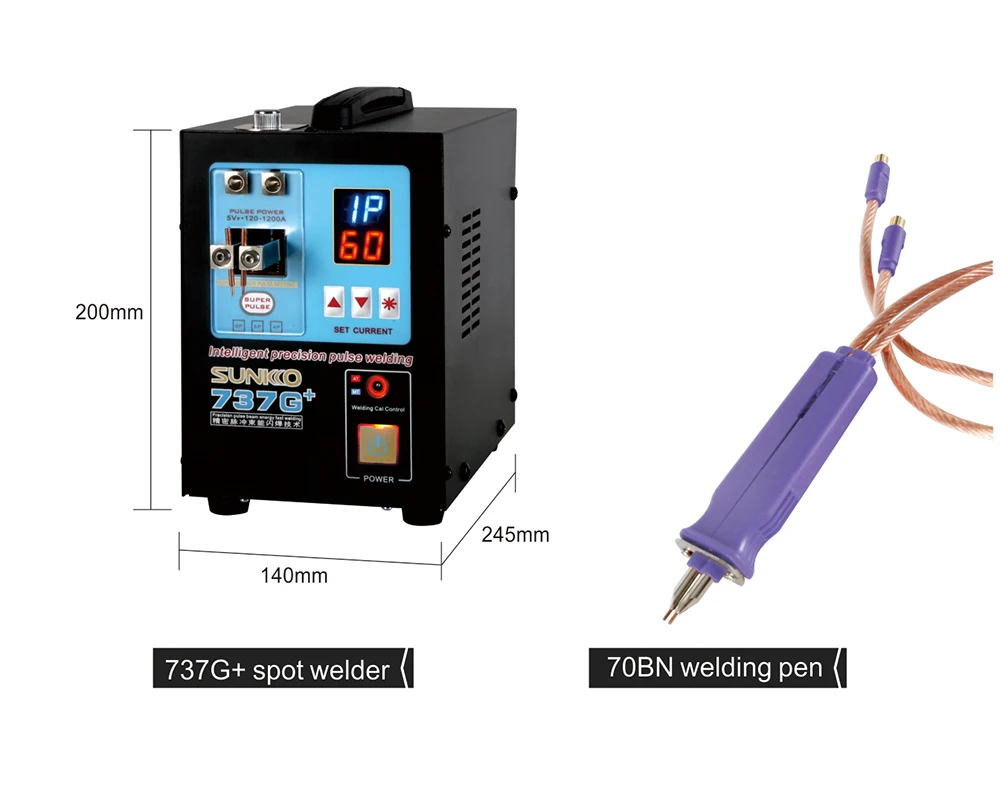 SUNKKO 737G plus with 70B welding pen attery Spot Welder 4.3KW High Power Automatic Spot Welding Machine