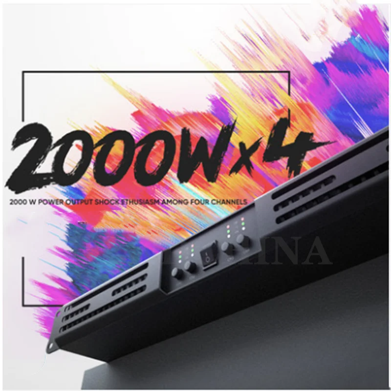 AMPLIFICADOR DE POTENCIA profesional H4, fuente de alimentación conmutada pura, superpotencia Digital, rendimiento de escenario de cuatro canales, 2000W x 4